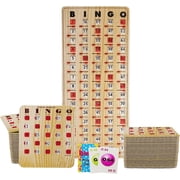 MR CHIPS Jam-Proof Bingo Cards with Sliding Windows - 50 Reusable Shutter Bingo Cards - 75 Bingo Calling Cards - 1 Bingo Master Board - Tan Style