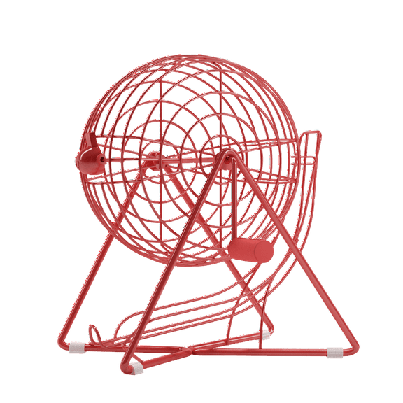 MR CHIPS Professional Steel 11" (Inch) Tall Bingo Cage – Lucky Red Bingo Ball Cage – Bingo Game Cage Only