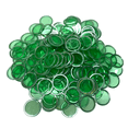 thumbnail image 1 of MR CHIPS ¾ inch Plastic Magnetic Bingo Chips with Metal Ring, 200 Chips, Green, All Ages, 1 of 8