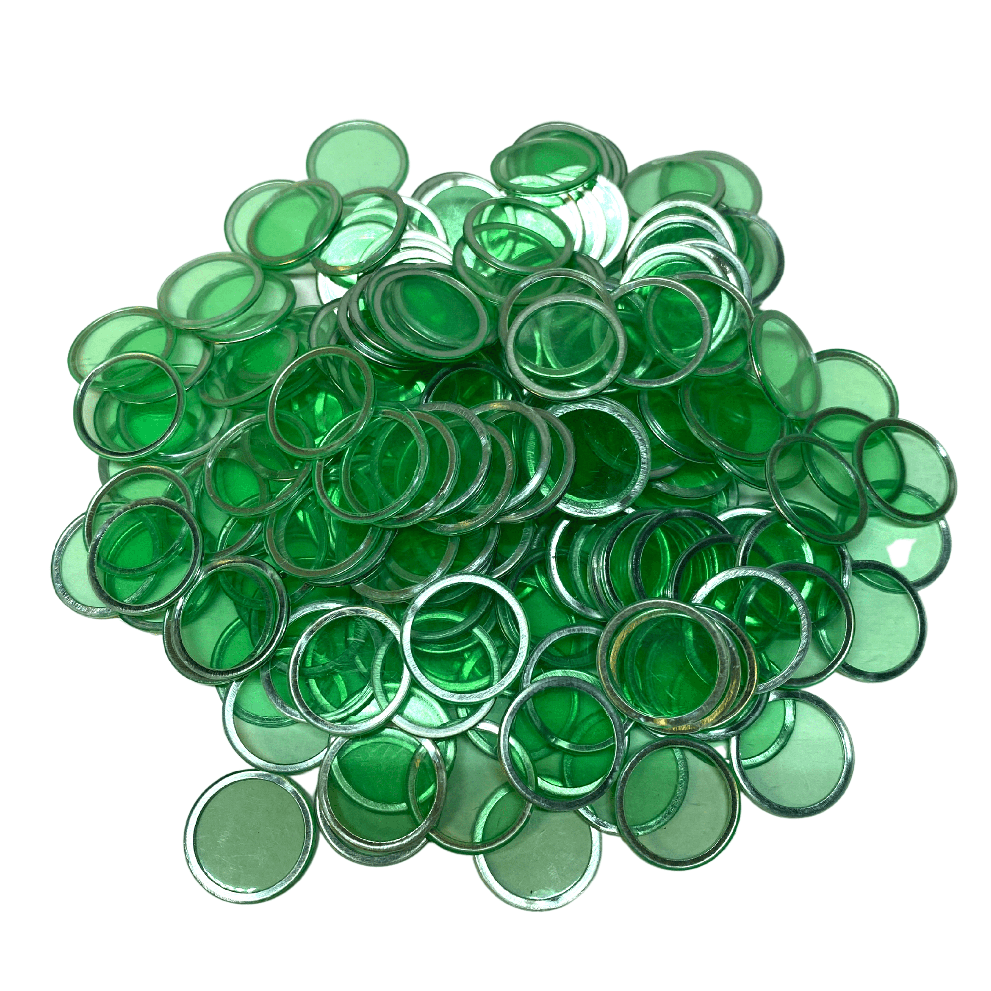 MR CHIPS ¾ inch Plastic Bingo Chips with Metal Ring, 200 Chips
