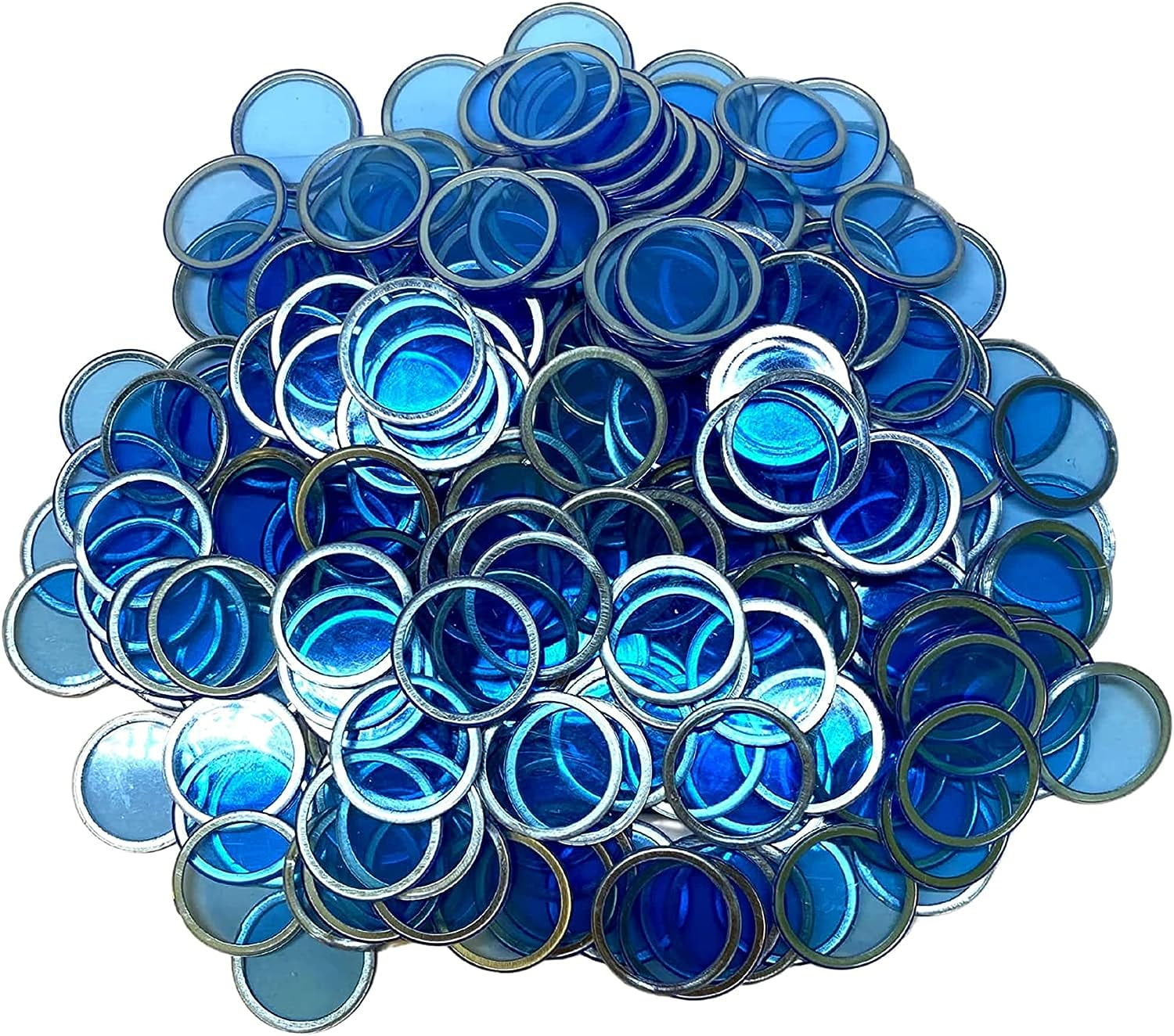 MR CHIPS ¾ inch Plastic Bingo Chips with Metal Ring, 300 Chips