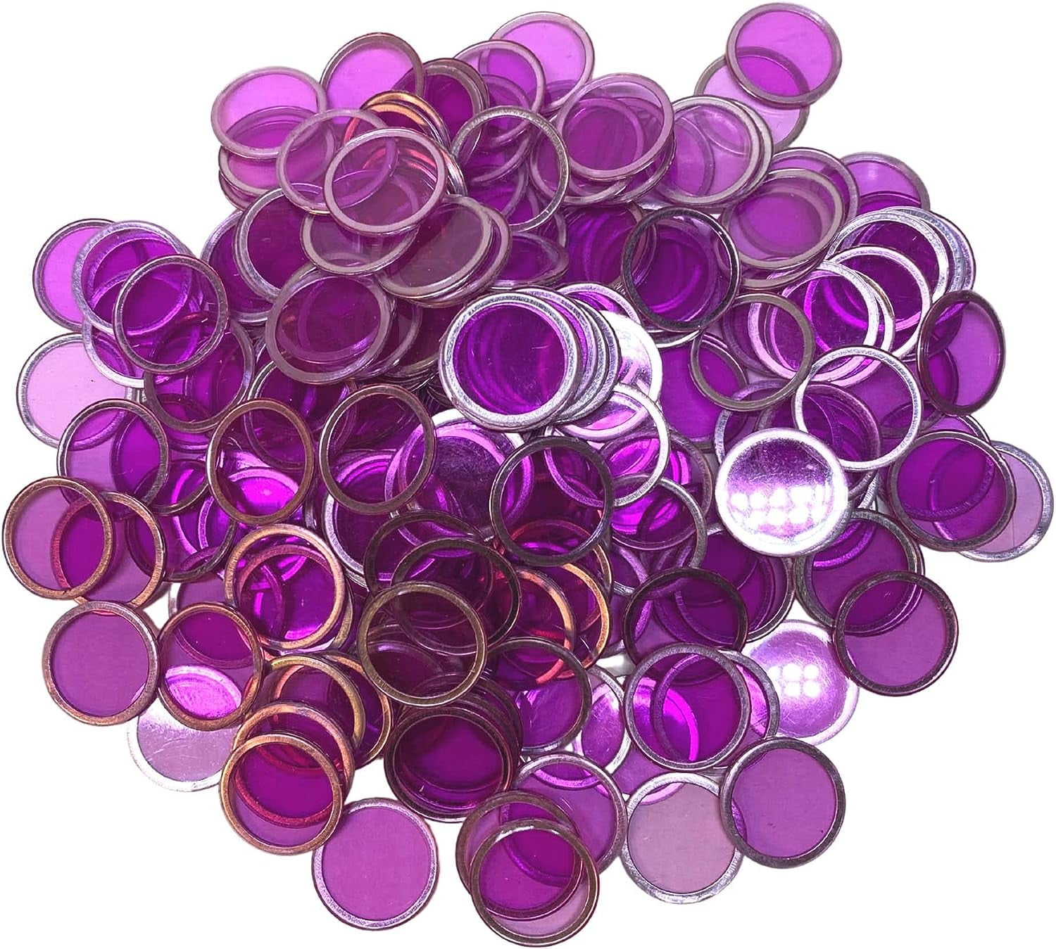 MR CHIPS ¾ inch Plastic Bingo Chips with Metal Ring, 300 Chips