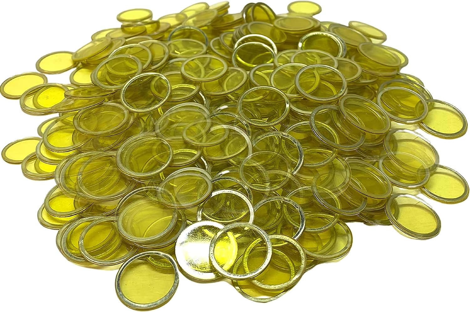 MR CHIPS ¾ inch Plastic Bingo Chips with Metal Ring, 300 Chips