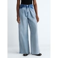 thumbnail image 1 of Scoop Women's and Women's Plus Mid-Rise Colorblock Wide Leg Jeans, Available in Short, Reg, and Long, Sizes 0-26W, 1 of 5