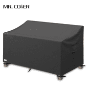 MR.COVER 2-Seater Patio Loveseat Cover, Patio Furniture Covers Waterproof, Heavy Duty Patio Sofa Cover with Air Vent, Double-Stitched Seams and Handle, Fits up to 72"W x 32"D x 35"H, Anti-UV, Black