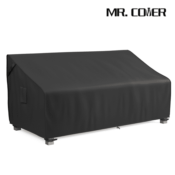 MR. COVER Outdoor Sofa Cover Waterproof, Patio Furniture Covers for 3-Seater Couch, 420D Heavy Duty Patio Sofa Cover, Wind &Snow Resistant, 81"W x 32"D x 35"H, Black