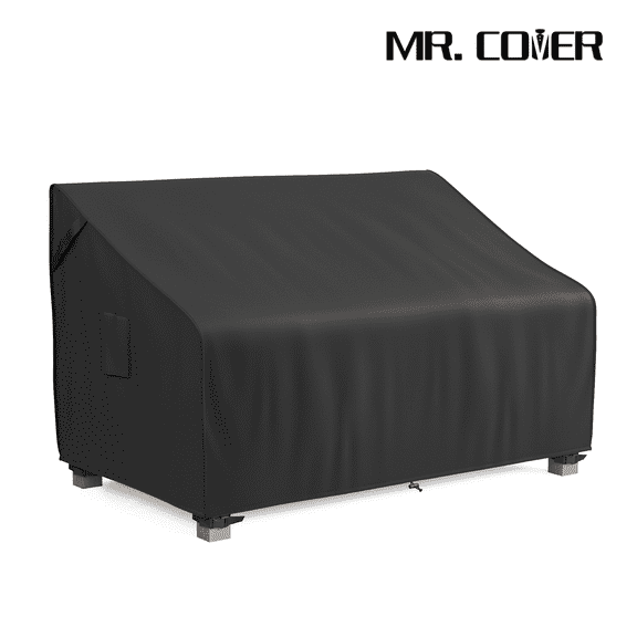 MR. COVER Outdoor Sofa Cover Waterproof, Patio Furniture Covers for 2-Seater Couch, 420D Heavy Duty Patio Sofa Cover, Wind & Snow Resistant, 62"W x 42"D x 35"H, Black