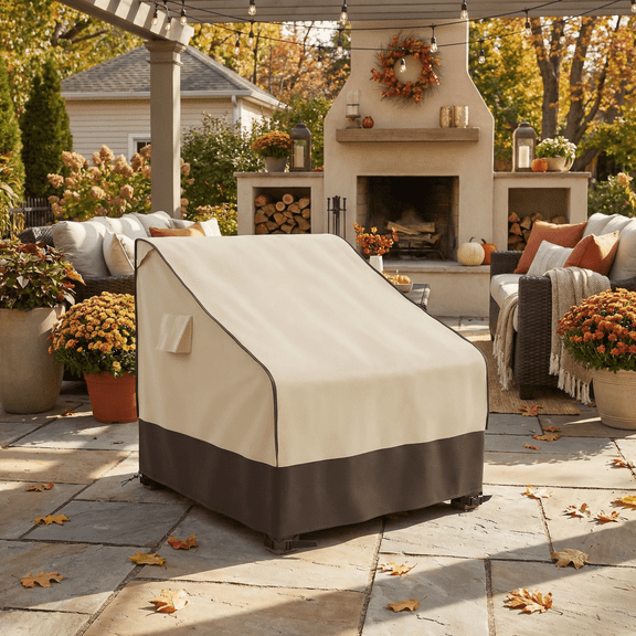 MR. COVER Patio Chair Cover Waterproof, UV Resistant Outdoor Lawn Patio Furniture Protective Cover, Heavy Duty Oxford Cloth Windproof Garden Lounge Deep Seat Cover Fits up to 33"W x 40"D x 35"H