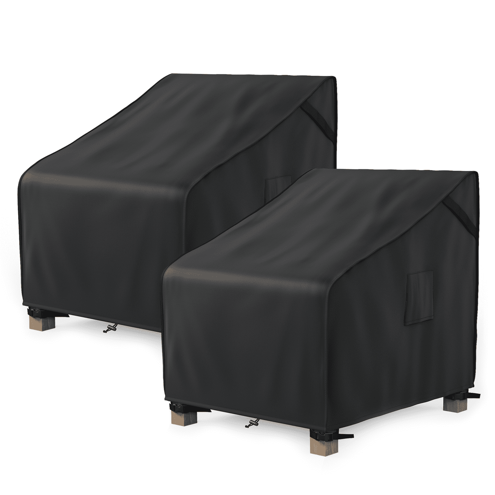 MR. COVER Patio Furniture Covers Waterproof, Outdoor Chair Covers for Rocking Chair, Heavy Duty Patio Adirondack Chair Cover Fits up to 26"W x 26"D x 35"H, Anti-UV, Fade Resistant, Black, 2 Pack