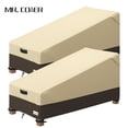 thumbnail image 1 of MR. COVER Waterproof Patio Chaise Lounge Cover, 600D Heavy Duty Outdoor Lounge Chair Covers, UV Resistant Patio Furniture Covers,86"L x 34"W x 34"H, 2 Pack, Brown & Khaki, 1 of 10