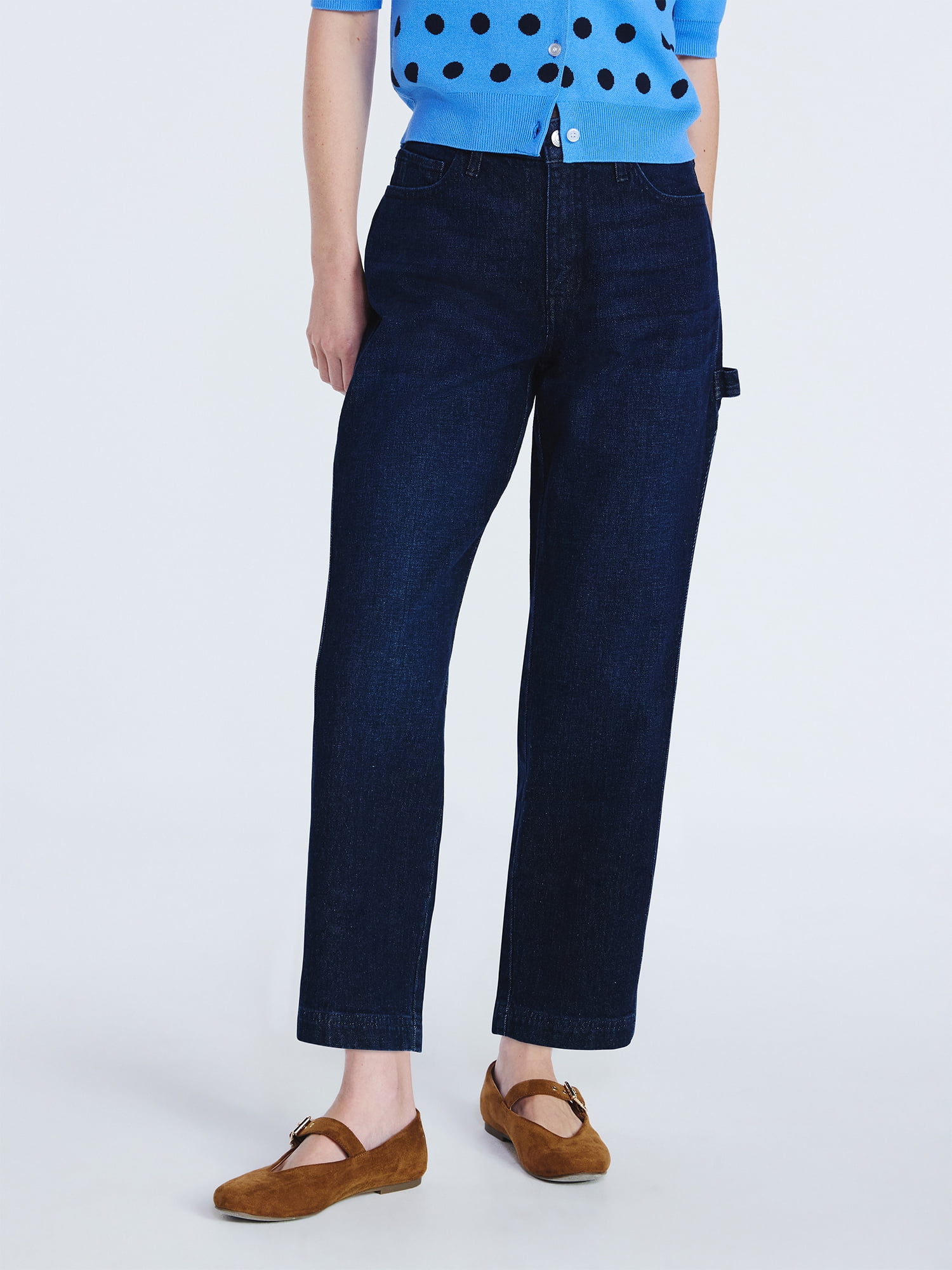 Free Assembly Women's Midrise Cropped Barrel Jeans, 27.5" Inseam, Sizes 0-20