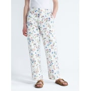 Women's Floral Pants with Chop Pockets, Sizes XS-XXL