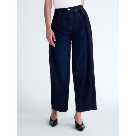 Scoop Women's and Women's Plus Deep Pleated Wide Leg Jean, Sizes 0-28W