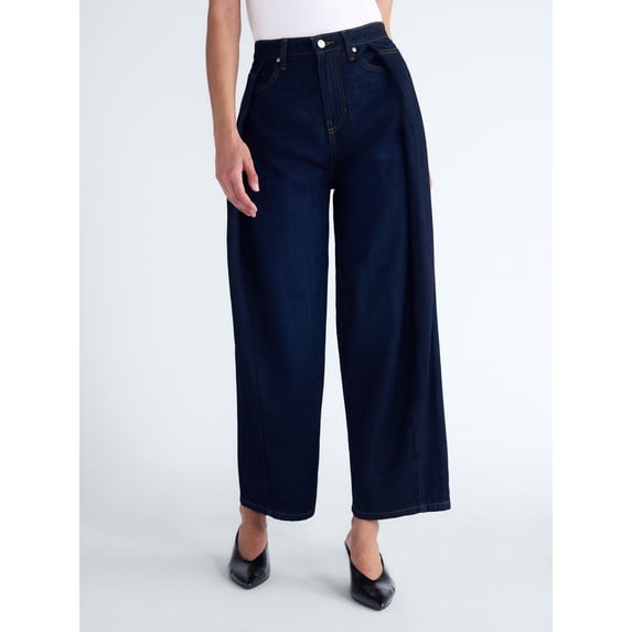 Scoop Women's and Women's Plus Deep Pleated Wide Leg Jean, Sizes 0-28W