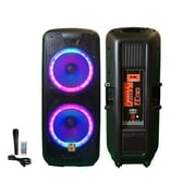 MR DJ 215BTA+ Dual 15 5000W Battery Powered Bluetooth Speaker Microphone Party Speaker