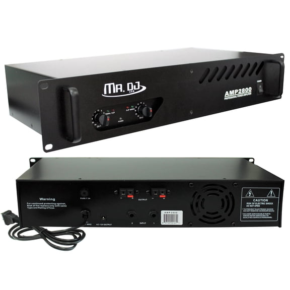 MR DJ AMP2800<BR/> 800W MAX, 2-channel 300 watts RMS bridgeable dynamic series PA DJ power amplifier