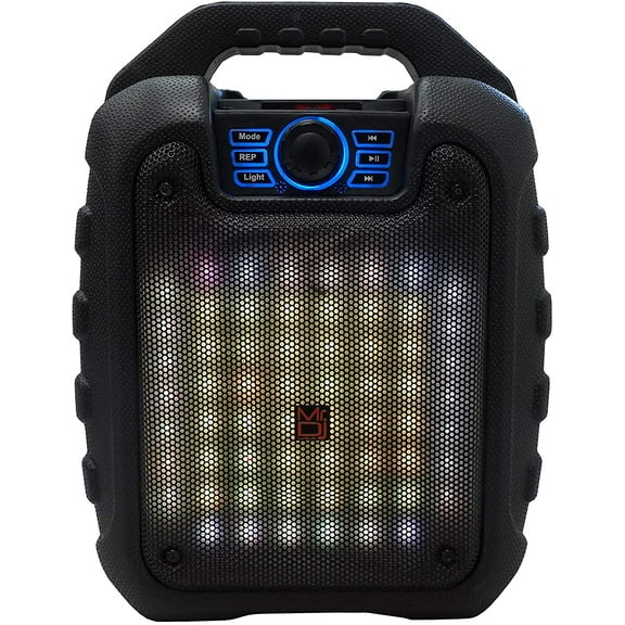 MR DJ DISCO Bluetooth Speaker<br/>5.25" Portable Powerful PA Bluetooth Speaker Karaoke Machine with Sound Activated Lights, Battery Powered, FM Radio, USB/Micro SD Card, & L