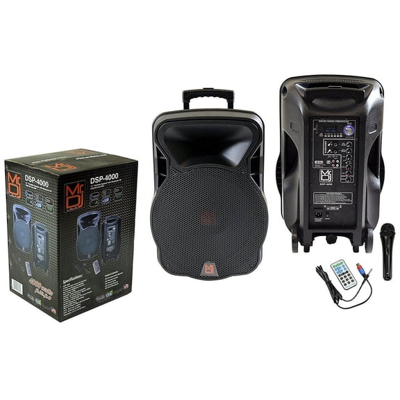 MR DJ DSP4000 15" 2 Way Portable Speaker Bluetooth FM Radio USB/SD & DSP Player