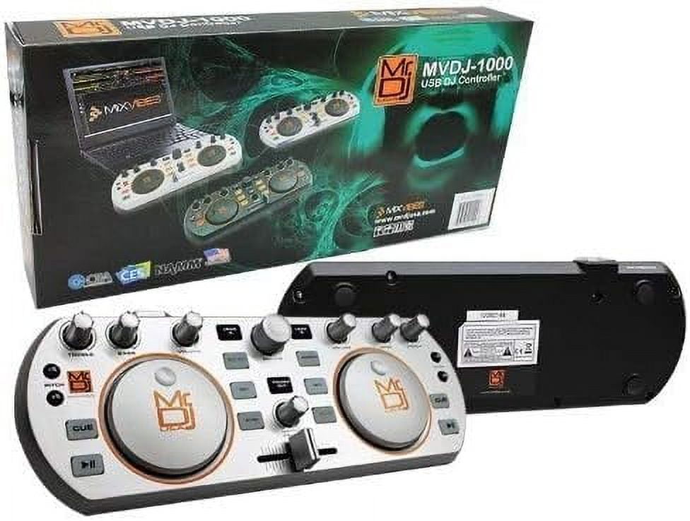 MR DJ MVDJ-1000 USB DJ CONTROLLER MIDI PLAYER with ILLUMINATED BUTTONS Silver