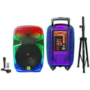 MR DJ PL15FLAME 15 Portable Translucent Bluetooth Speaker + Speaker Stand