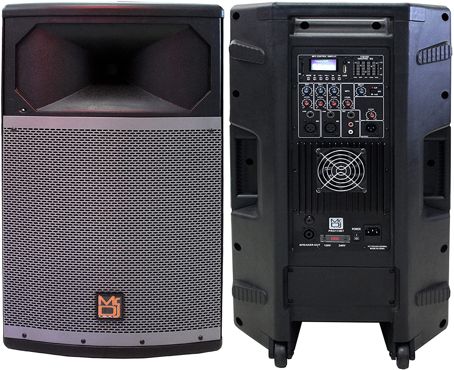 MR DJ PRO115BT PA DJ Powered Speaker PRO PA DJ 15 2-Way Full-Range Powered/Active DJ Loudspeaker