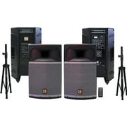 MR DJ PRO115BT & PRO115S PA DJ Active & Passive Speaker & Stands Professional PRO PA DJ 15  2-Way Full-Range Active & Passive DJ PA Multipurpose Live Sound Loudspe