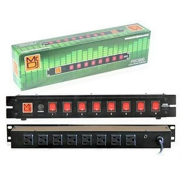 MR DJ PSC200 Power Switcher Surge Protectors Rack Mountable 8 Port Power Switcher Surge Protectors ON / OFF Power Center