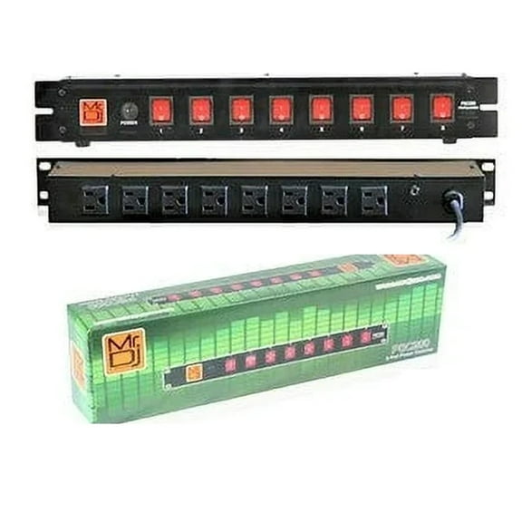 MR DJ PSC250 Power Switcher Surge Protectors Rack Mountable 8 Port Power Switcher Surge Protectors ON / OFF Power Center