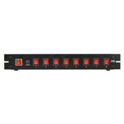 MR DJ PSC250 Rack Mountable 8 Port Power Switcher Surge Protectors Red Toggles ON / OFF Power Center, Power Strip, Power Supply, AC 110V/220V Outlet Surge Protector