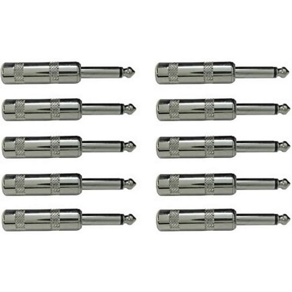 MR DJ QMH10 5 Pair Large Barrel 6.35mm 1/4" Male Mono TS Head Cable Mount Connector