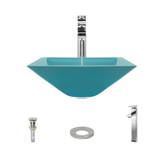 MR Direct 603 Taupe Vessel Sink Ensemble with a Brushed Nickel finish 721 faucet, pop-up drain, and sink ring.