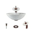 thumbnail image 1 of MR Direct 850-White Granite Vessel Sink Ensemble with Oil-rubbed Bronze finish Waterfall faucet, pop-up drain, and sink ring, 1 of 6