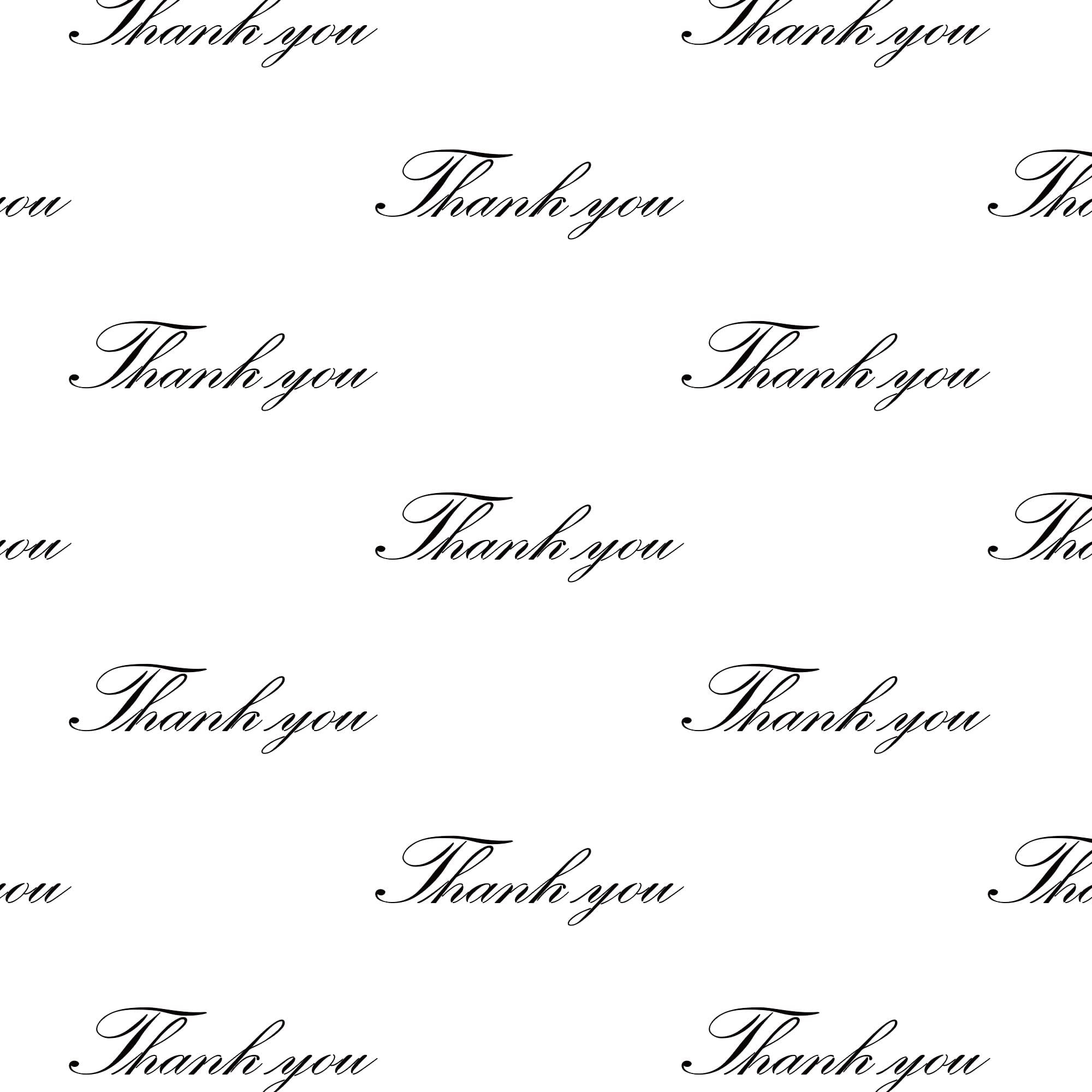 MR FIVE Thank You Tissue Paper – 40 Sheets Black With Silver Print, 20 X 28 Inches, Bulk Gift Wrap Paper