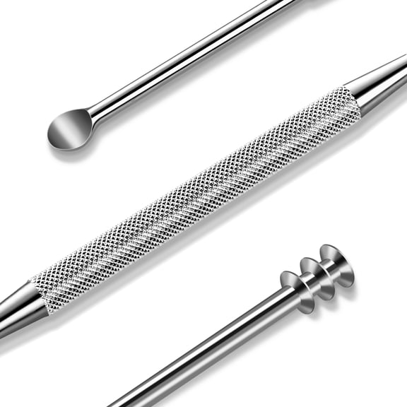 MR.GREEN Ear Wax Removal Ear Cleaner Double End Earwax Remover 360? Cleaning Three Ring Ear Pick Stainless Steel Ear Care Tools (Silvery)