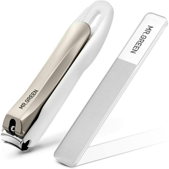 MR.GREEN Nail Clippers Anti Splash Fingernail Cutter Stainless Steel Manicure Tools Nail Scissors Detachable Design Nail Trimmer (Large+Nano Glass File)