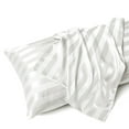 thumbnail image 1 of MR&HM Satin Body Pillow Case, Satin Body Silk Pillowcase for Hair and Skin,20x54, Ivory Striped, 1 of 5