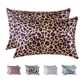 thumbnail image 1 of MR&HM Satin Pillow Case King Size, 2 Pack Satin King Silky Pillowcase for Hair and Skin, Satin Pillowcase Set of 2, 20x36, Brown Leopard, 1 of 9