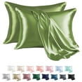 thumbnail image 1 of MR&HM Satin Pillow Case, 2 Pack Satin King Silky Pillowcase for Hair and Skin, Satin Pillowcase Set of 2, 20x40, Sage, 1 of 7