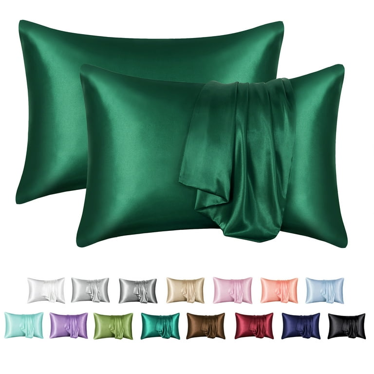 Dark Green Silk Pillowcase