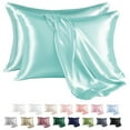 thumbnail image 1 of MR&HM Satin Pillow Case, 2 Pack Satin Queen Silky Pillowcase for Hair and Skin, Satin Pillowcase Set of 2, 20x30, Turquoise, 1 of 7