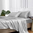 thumbnail image 1 of MR&HM Satin Sheet Set Full 4 Pcs, Silky Elegant Luxurious Full Size Bed Sheets, with Flat Sheet, Deep Pocket Fitted Sheet for Mattress and Matching Satin Pillow Cases (Full Size, Silver Grey), 1 of 7