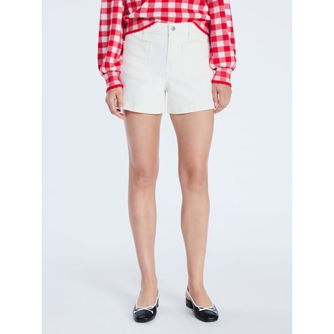 Women's and Women's Plus Patch Pocket Denim Shorts, 4 in Inseam, Sizes 0-28W