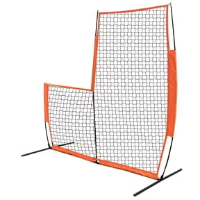 MR Portable Baseball L-Screen 7x7FT, Lightweight Pitcher Protector Screen, Baseball Practice Equipment Baseball Pitching Net, Pitching Net Protector Pop-Up Pitching Protecting L-Screen Net and Frame