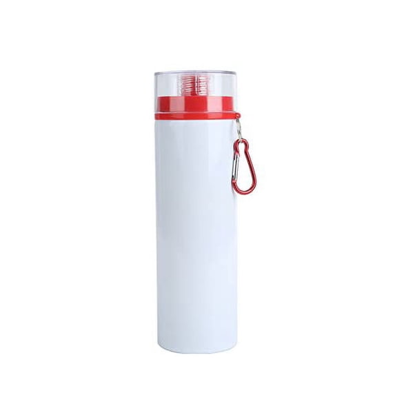 MR.R 20oz Sublimation Blanks Aluminum Water Bottle Sipper Big Mouth with Transparent Cap Red Lid 600ml