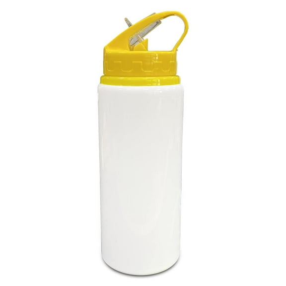 MR.R 20oz Sublimation Blanks White Sport Aluminum Bottle Portable 600ml for Heat Transfer Printing (Yellow) Visit the MR.R Store