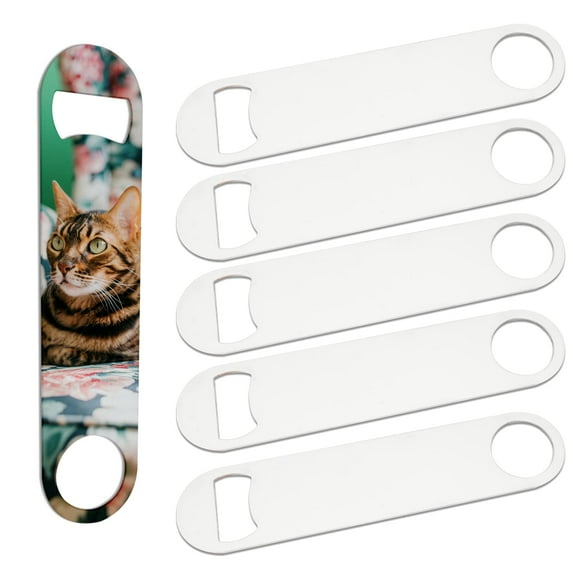 MR.R 6 Pieces Sublimation Blanks White Color Stainless Steel Metal Opener , Solid and Durable Beer Openers, White Color