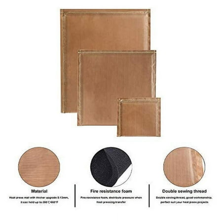 MR.R 9 in 1 Heat Press Pads,Heat Teflon Heat Resistant Heat Press Mat,Resuable Heat Transfer Pillow for Heat Press Digital Transfer