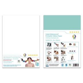 MR.R Inkjet Printable Water Transfer Paper for Temporary Body Tattoo , Nail Film Sticker A4 size,8.23''x11.7'' with 5 sets per pack