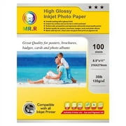 MR.R Single Side High Glossy Inkjet Photo Paper Letter Size 8.5"x11" with 100 sheets per pack 135gsm 35LB