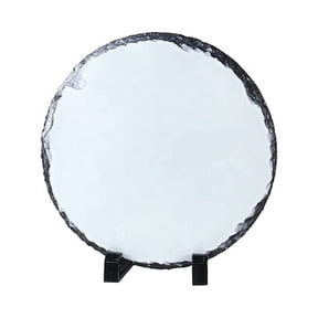 MR.R Sublimation Blank Round Rock Slate Photo Plaque Picture Frame, Customized Photo Frame Novelty for Wedding,Birthday,Baby Birth,Diameter is 5.9 inch